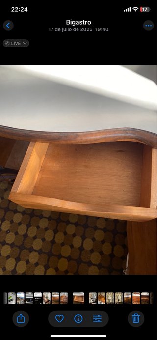 Mesita de noche vintage madera