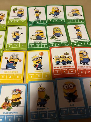 Cartas Minions Frutas y Verduras