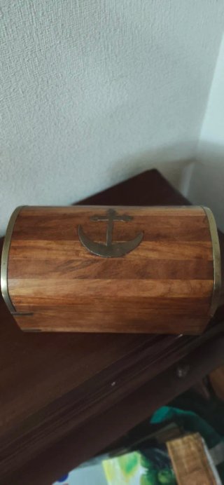 Baúl madera náutico metal