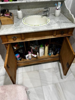 Conjunto Muebles Baño Vintage Madera y Mármol