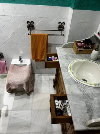Conjunto Muebles Baño Vintage Madera y Mármol