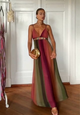 Vestido largo piedras