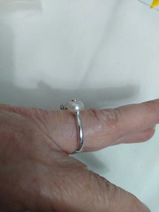 Anillo Tous Oso Rosa y Perla Ajustable