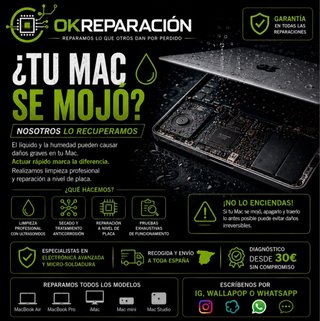 Reparación de mac books pro mojados