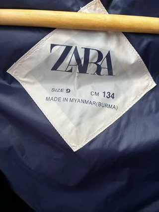 Chaquetón plumífero niña Zara Talla 9 años