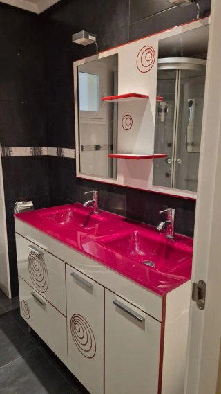 Mueble lavabo doble moderno, completo con gritería