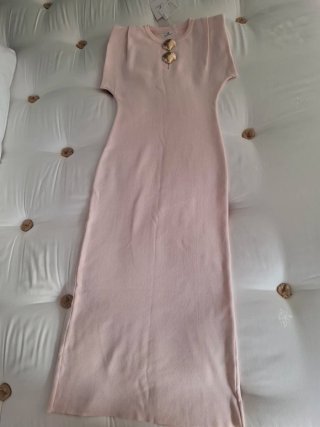 Vestido rosa mujer