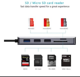 Hub USB-C 9 en 1 con HDMI y VGA