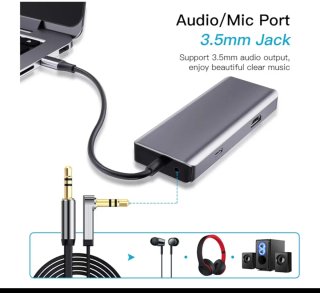 Hub USB-C 9 en 1 con HDMI y VGA