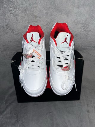 Air Jordan 5 Retro Low Blanco Rojo