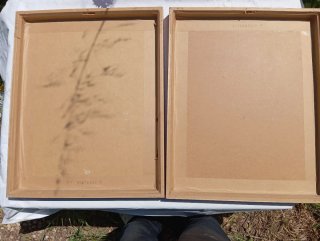 Confezione di 2 quadri vintage acquerello case di campagna