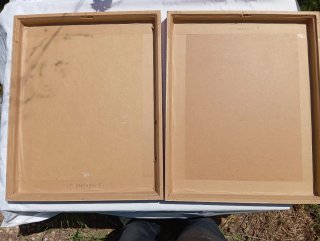 Confezione di 2 quadri vintage acquerello case di campagna