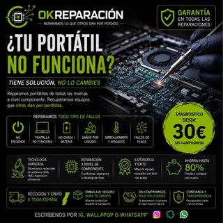 Reparación de todo tipo de portátil