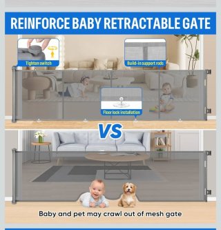 Barrera Seguridad Bebé/Perros Extensible 500cm