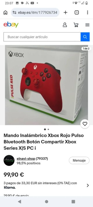 Mando Xbox Series X/S Bluetooth Rojo