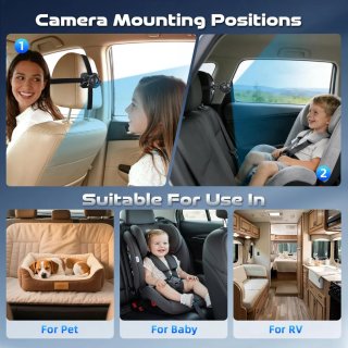 Cámara Bebé Coche con Monitor 4.3