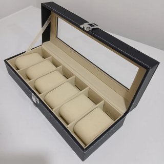 Organizador de Relojes Negro y Beige
