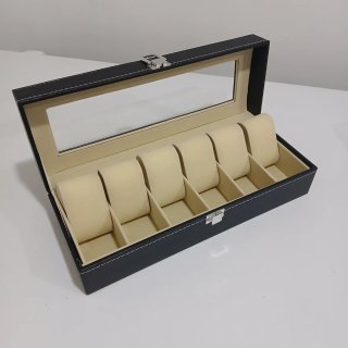 Organizador de Relojes Negro y Beige