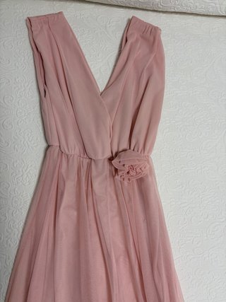 Vestido rosa palo gasa