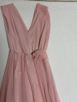 Vestido rosa palo gasa