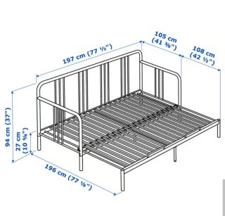 Sofá cama Fyresdal de Ikea en negro metalizado