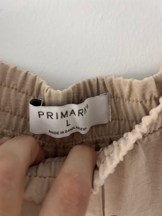 Pantalón ancho beige