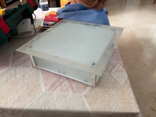 Lámpara de techo cuadrada cristal y metal