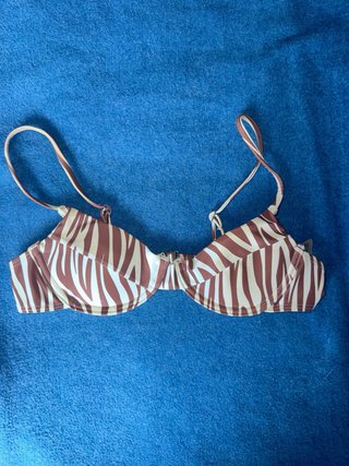 Bikini estampado cebra marrón y beige
