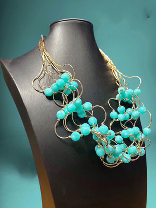 Collana donna oro e turchese
