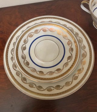 Taza de porcelana Bavaria con doble plato