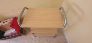 Carrito auxiliar madera y metal