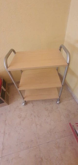 Carrito auxiliar madera y metal