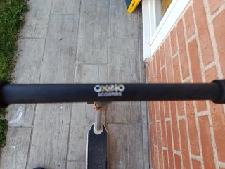 Patinete infantil plateado y cobre