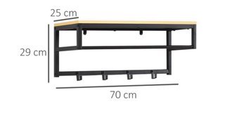 Perchero Repisa Multifuncional Negro/Madera