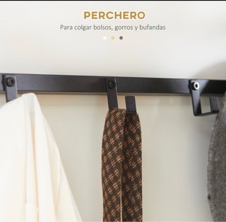 Perchero Repisa Multifuncional Negro/Madera