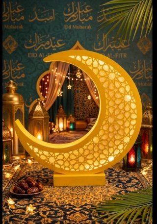 Decoración Luna Creciente Eid Mubarak