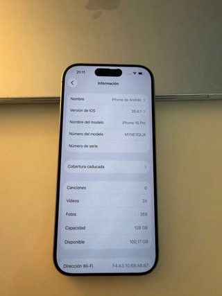 iPhone 16 Pro 128GB Titanio Natural IMPECABLE 91%