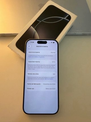 iPhone 16 Pro 128GB Titanio Natural IMPECABLE 91%