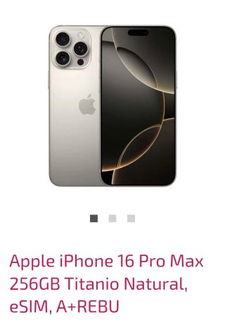 iPhone 16 Pro Max 256GB Titanio Natural eSIM