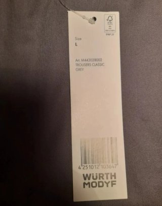 Pantalón de trabajo Wurth Modyf Talla L Gris