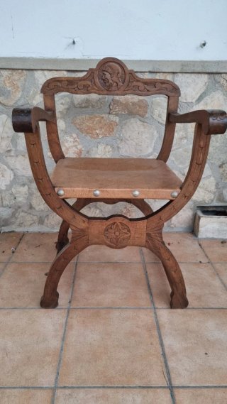 2 Sillas Mallorquinas Madera y Cuero