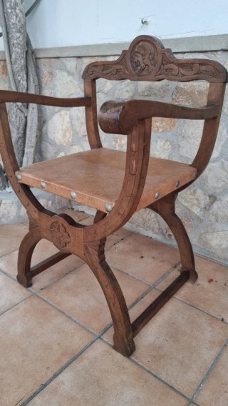 2 Sillas Mallorquinas Madera y Cuero