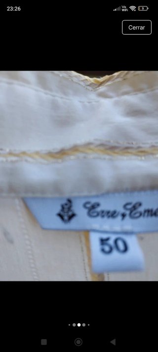 Camisa mujer talla 50 beige rayas