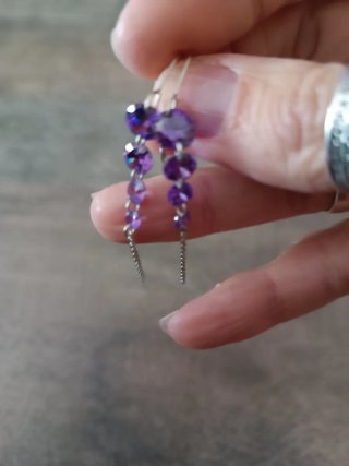 Conjunto collar y pendientes circonitas moradas