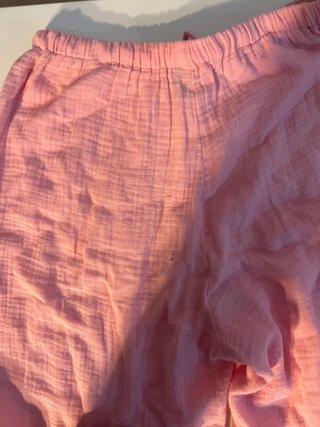 Pantalones anchos de lino rosa Shein