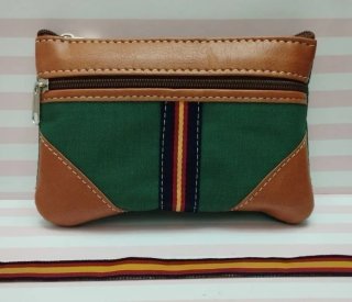 NOVEDAD. MONEDERO LONA Y PIEL BANDERA + REGALO PUL