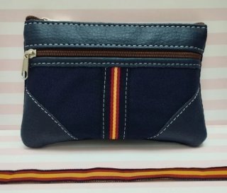 NOVEDAD. MONEDERO LONA Y PIEL BANDERA + REGALO PUL