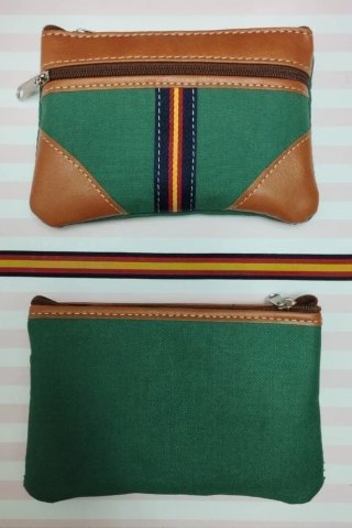 NOVEDAD. MONEDERO LONA Y PIEL BANDERA + REGALO PUL