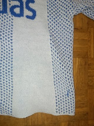 Jersey Adidas Blanco y Azul Tejido