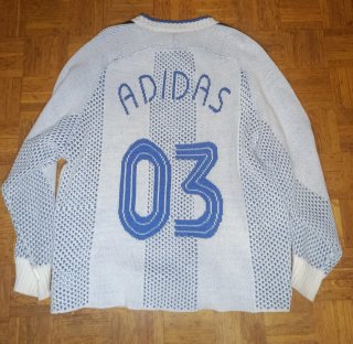 Jersey Adidas Blanco y Azul Tejido